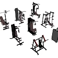 Various Types of Fitness Equipment Including Barbell Racks Multi Functional Trainers Benches and Abdominal Boards