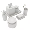 Matte Black Bathroom Accessories Set With Soap Dispenser Tissue Box And Toothbrush Holder