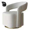 Modern Single Sofa With Curved Armrest And Velvet Upholstery Gold Metal Legs