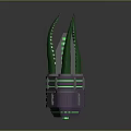 Purple Mechanical Device With Green Protruding Parts And Stable Base