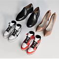 Different Styles of Shoes Including Leather Shoes High Heels and Sneakers