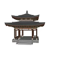 Traditional Chinese Pavilion With Multi Tiered Roof Wooden Columns And Stone Steps