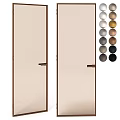 Modern Beige Casement Doors with Brown Frames and Multiple Color Options 3d model