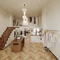 Modern Clothing Store Interior With Clothing Racks Stylish Clothes And Wooden Floor