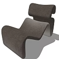Stylish Modern Single Chair With Curved Ergonomic Design And Upholstered Fabric