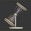 Elegant Decorative Hourglass Ornament With Gold Accents Metal Frame And Transparent Glass Base