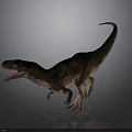 Realistic 3D Rendered Dinosaur Standing With Open Mouth And Grey Background