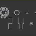 Different Types Of Metal Springs Rod And Fastener Components On Dark Surface