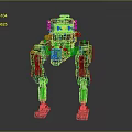 Military Style Mechanical Character And Biomechanical Creature With Camouflage Four Legged Structure