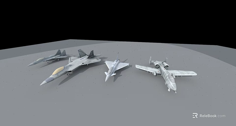 Different Types of Fighter Jet Models Showcased in Military Aircraft 3d model 