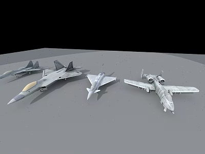 Different Types of Fighter Jet Models Showcased in Military Aircraft 3d model