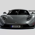 Black Supercar with Sleek Aerodynamic Design Sporty Exterior Large Wheels and Rear Spoiler