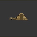 Pyramid Hexagon Pyramid Cultural Relics Building Ancient Architectural Items 3d model