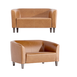 Leather sofa Modern double sofa 3d model