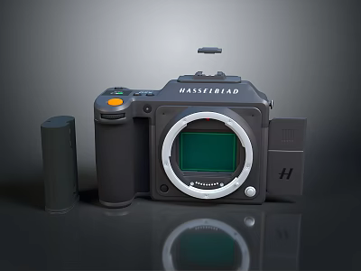 Hasselblad Professional Camera Body With Green Screen Lens Mount And Photography Accessories 3d model