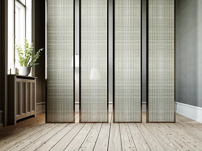 Modern wire glass screen partition 3d model