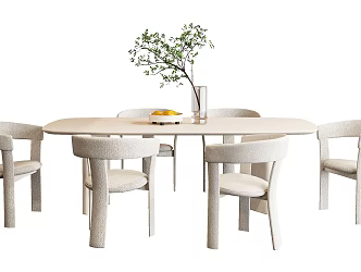 Modern Dining Table and Chair Combination 3d model