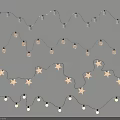 Warm White Decorative Lights With Star Shaped Bulbs Hanging For Home Decoration