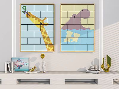 Modern Decorative Painting Home Decorative Painting Mei Chen Pendant 3d model