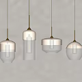 Stylish Modern Pendant Lights Hanging With White Shades And Transparent Glass In Interior Design