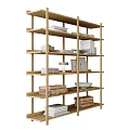 Minimalist Natural Wood Open Storage Shelf For Displaying Books Framed Artworks And Chic Home Decor