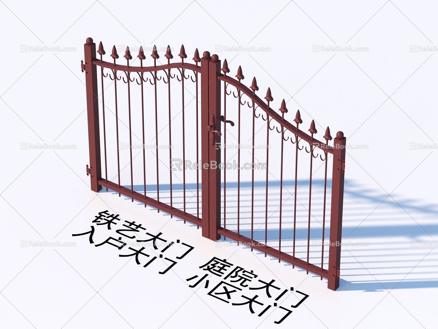 Wrought Iron Gate Courtyard Gate Entrance Gate Community Gate 3d model