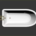 Classic White Freestanding Bathtub With Gold Metal Legs And Faucet Bathroom Furniture