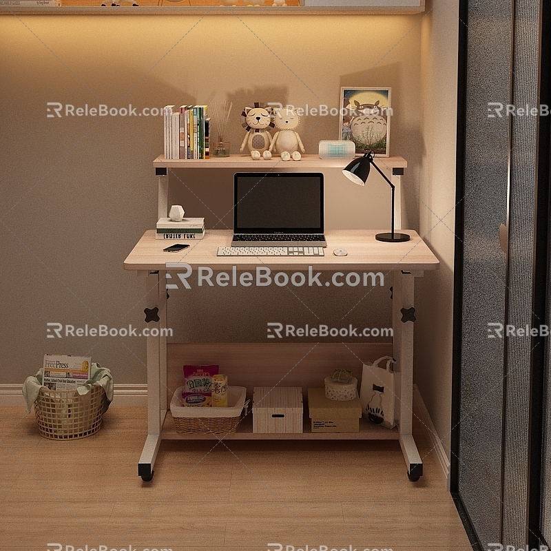 Modern Desk Study Table 3d model