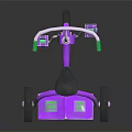 Kids Shiny Purple Tricycle With Green Handlebars Black Seat And Wheels