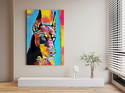 Modern Animal Painting Abstract Decorative Painting Hanging Painting 3d model