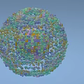 3D Molecular Rendering of Spherical Virus Structure with Colorful Protein Subunits