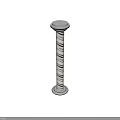 Ornate Stone Pillar With Geometric Diamond Pattern And Classic Base Design