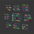 Colorful Toy Weapons Collection With Various Models And Different Designs