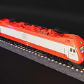 Detailed Red And White Electric Locomotive SS4G0762 On Railway Tracks