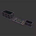 Black Intricate Patterned Metal Boxes With Open Lid And Interior Structure 3d model