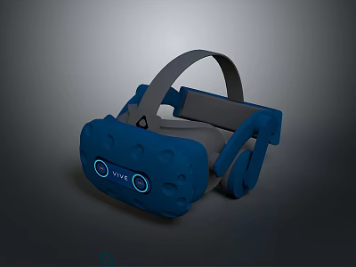 Modern Blue VR Headset With Ergonomic Design For Computer Virtual Reality Live Experience 3d model