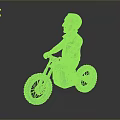 Cartoon Character Riding Off Road Motorcycle With Large Tires And Handlebars Number 11