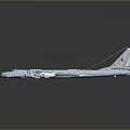 Light Blue Military Aircraft With Red Star Emblems And Four Engines On Large Wings
