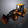 Yellow And Black JCB Loader Functional Vehicle With Front Bucket Large Tires And Cab