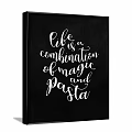 Decorative Blackboard With Handwritten Life Magic And Pasta Quote Typography