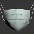Three Ply Disposable Face Mask With Elastic Ear Loops Isolated On Gray Background