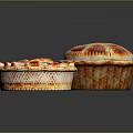 Three Decorative Homemade Pies With Golden Crust And Red Fruit Toppings