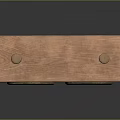 Vintage Wooden Box With Dual Round Clocks And Brass Accents
