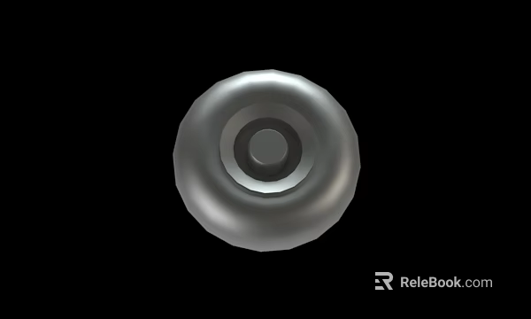 Silver Circular Metal Object With Concentric Ring Design And Smooth Surface 3d model 