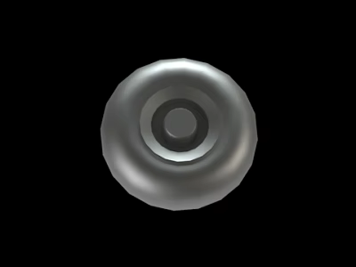 Silver Circular Metal Object With Concentric Ring Design And Smooth Surface 3d model