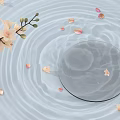 Garden Ornament With Ripples Light Pink Orchid Pink Petals And Circular Transparent Object