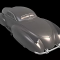Vintage Silver Classic Car With Streamlined Body Retro Headlights And Chrome Grille