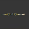 Ornate Bow And Arrows With Green Gold Accents And Blue Fletching Design