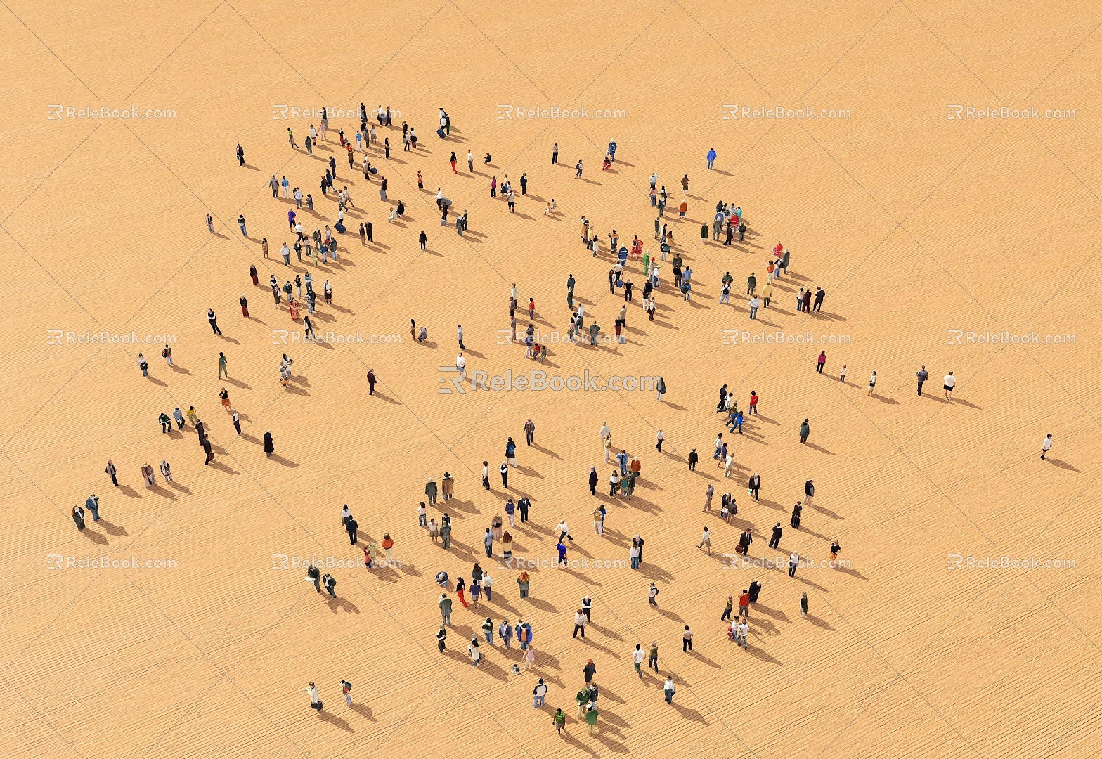 People and Characters Combination Bird's Eye View People and Many People Scenarios 3d model