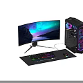 High Performance Gaming PC With RGB Lighting Monitor And Mechanical Keyboard